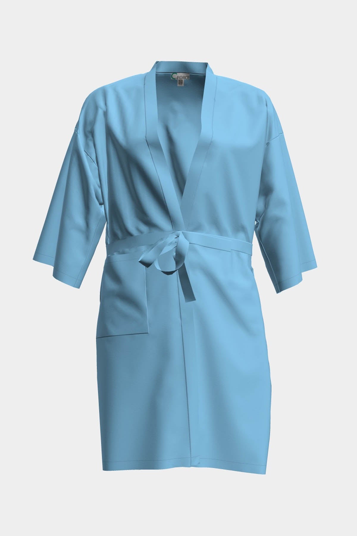 Unisex Beauty Ribstop Salon Robe - Ocean Blue