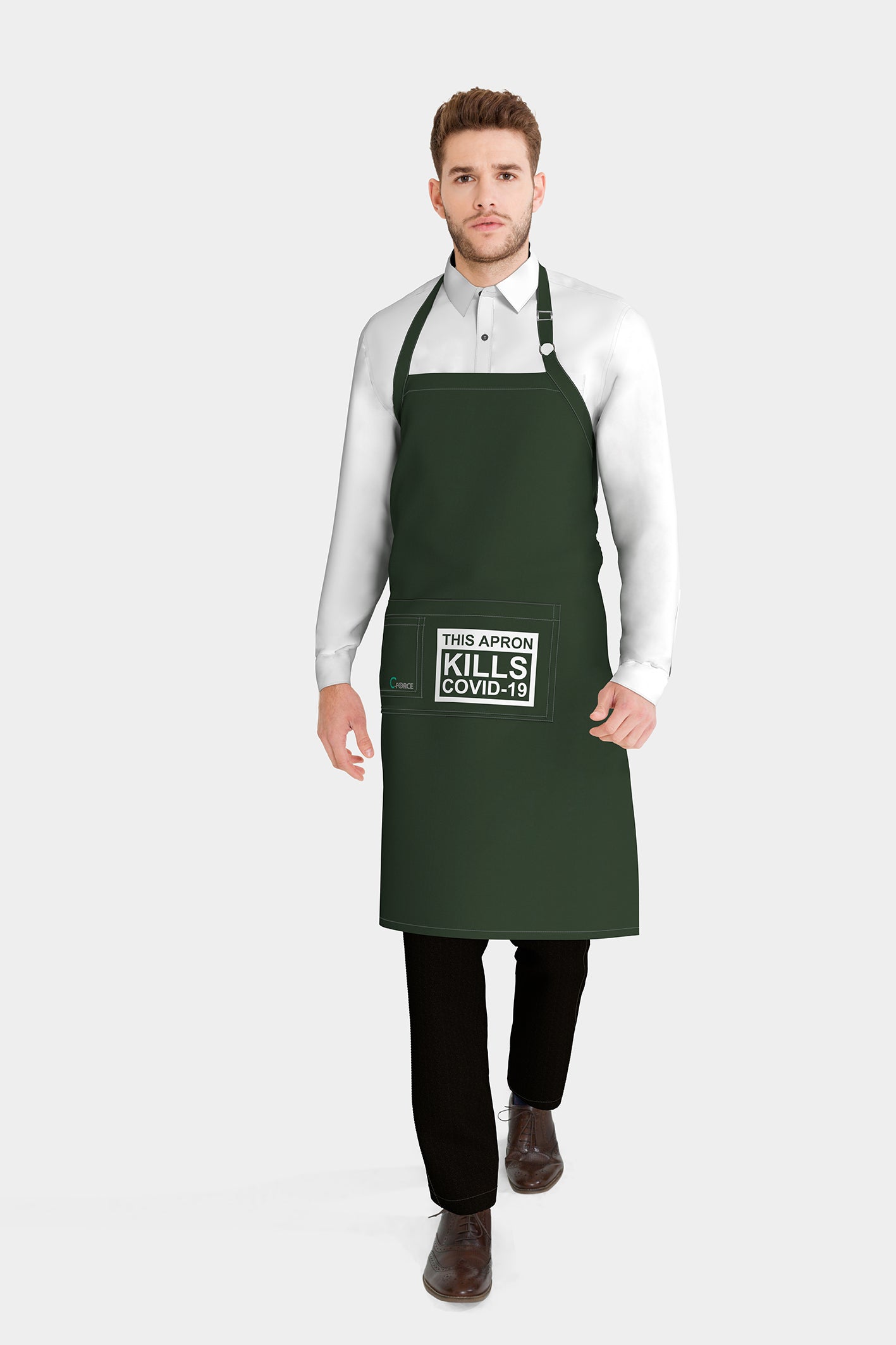 Unisex BioNTex™ Printed Pocket Bib Apron