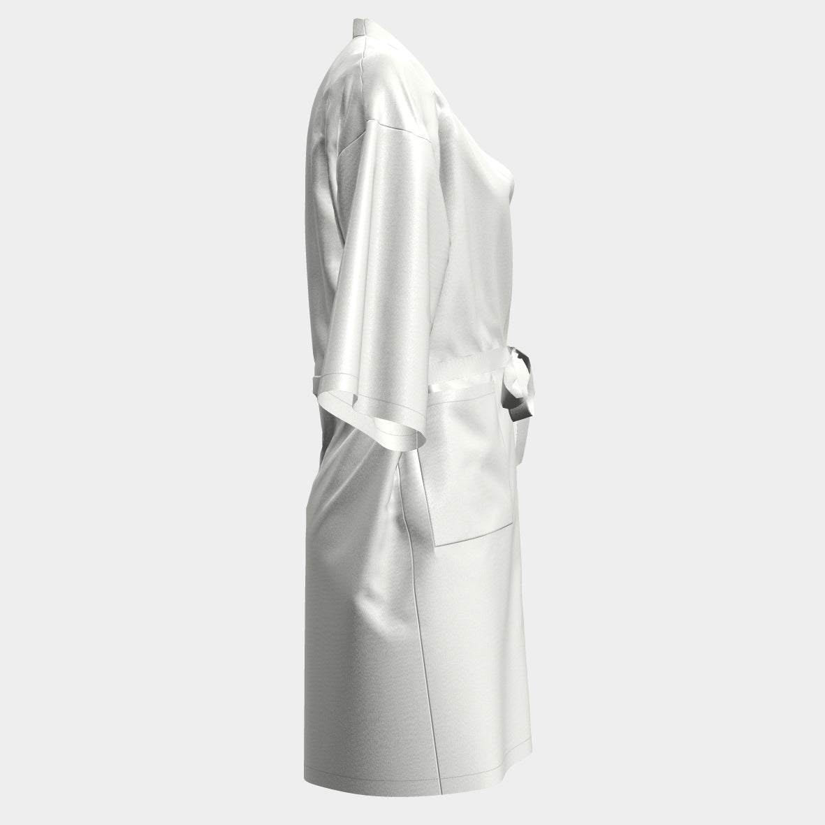 Unisex Beauty Glossy Salon Robe - White