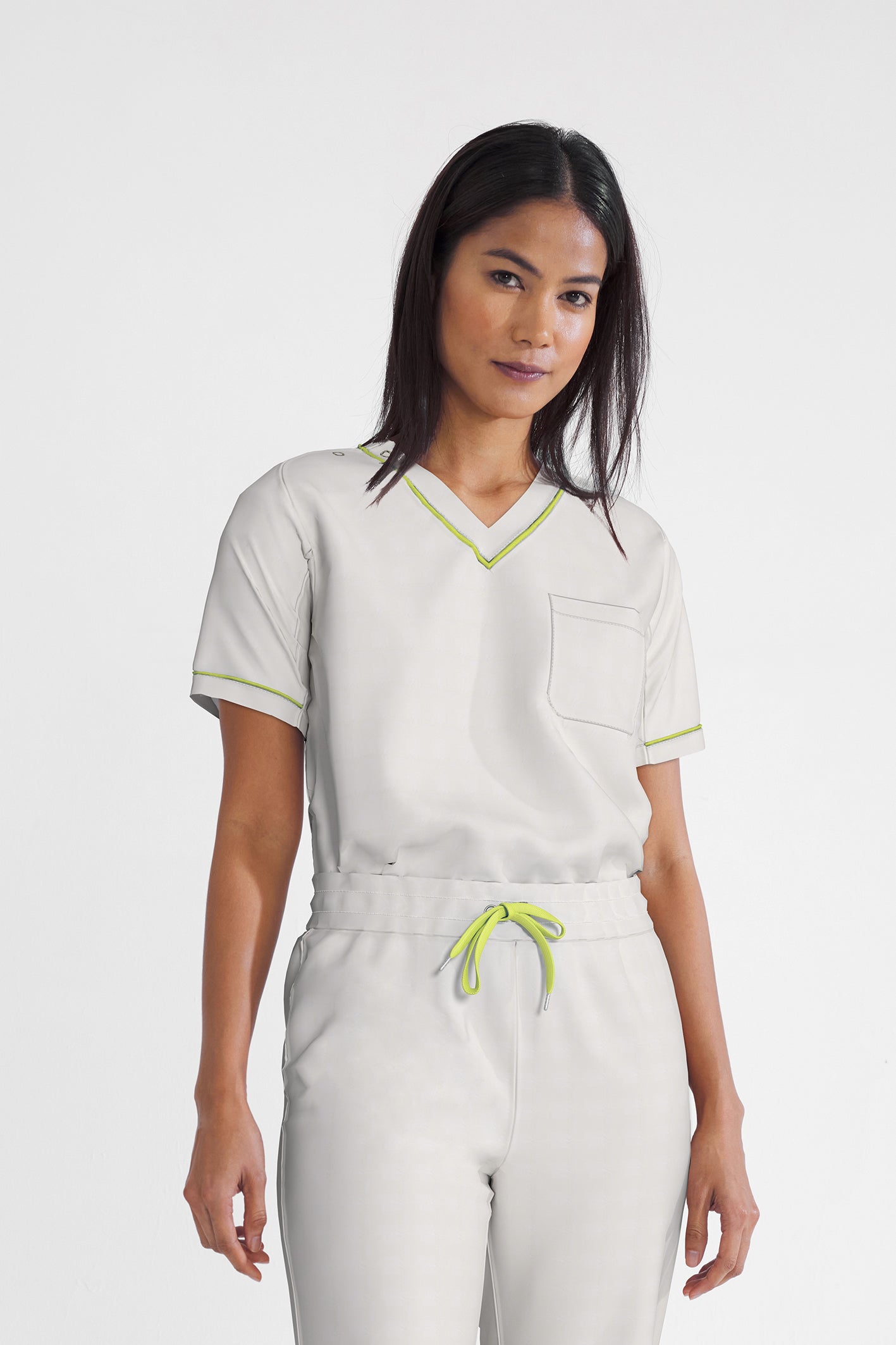 Women's BioNTex™ Contrast Piping Scrub Top