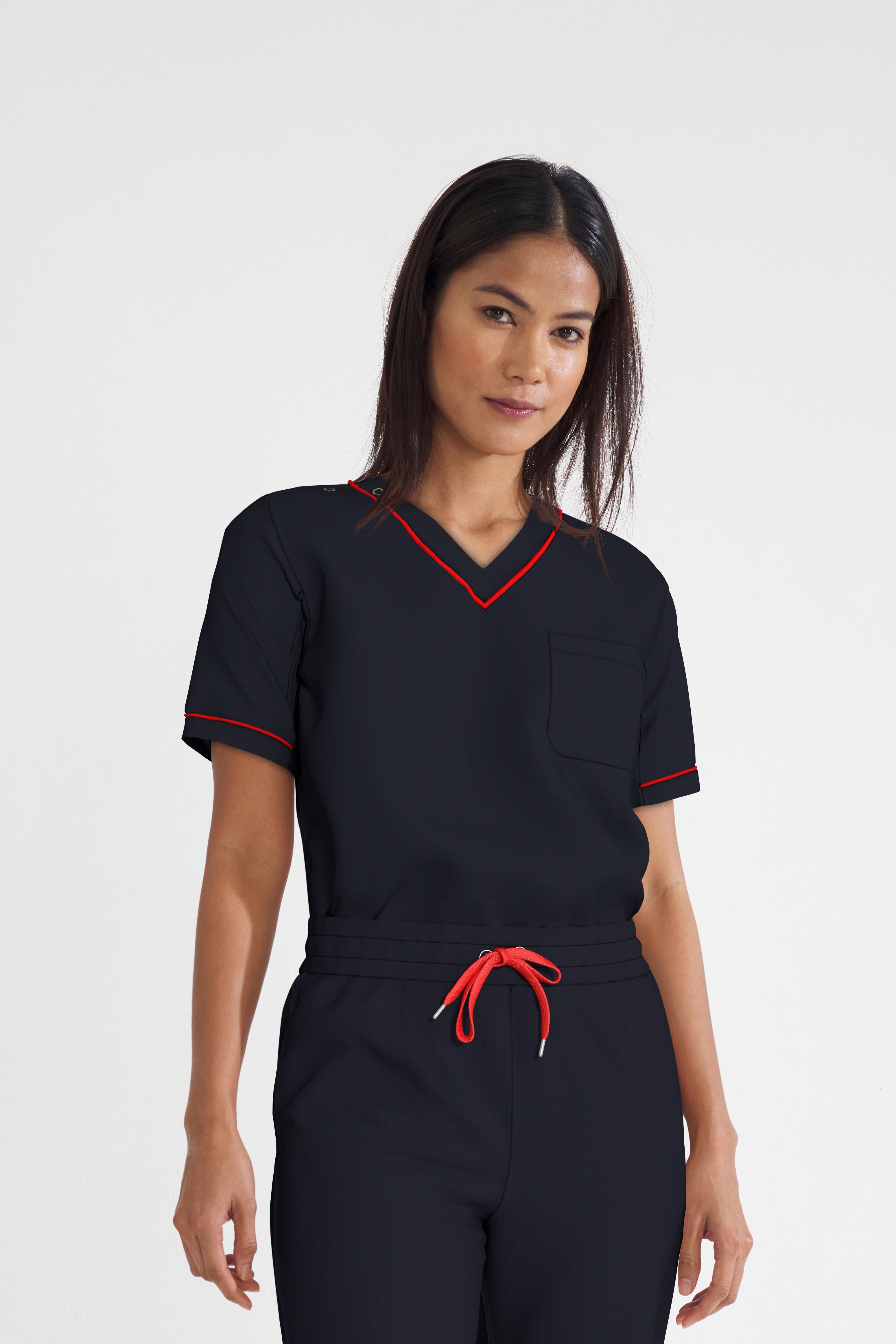 Women's BioNTex™ Contrast Piping Scrub Top