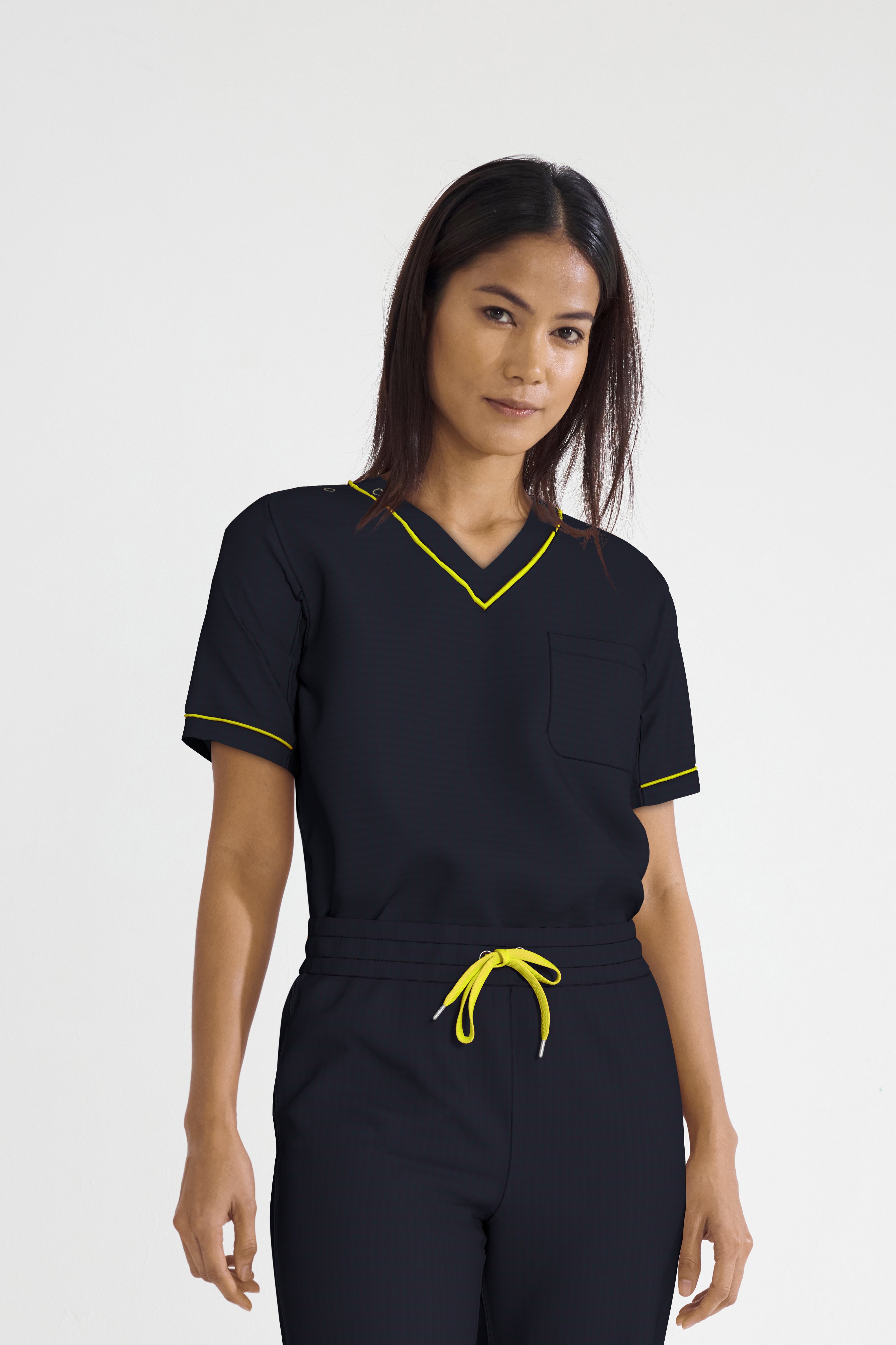 Women's BioNTex™ Contrast Piping Scrub Top