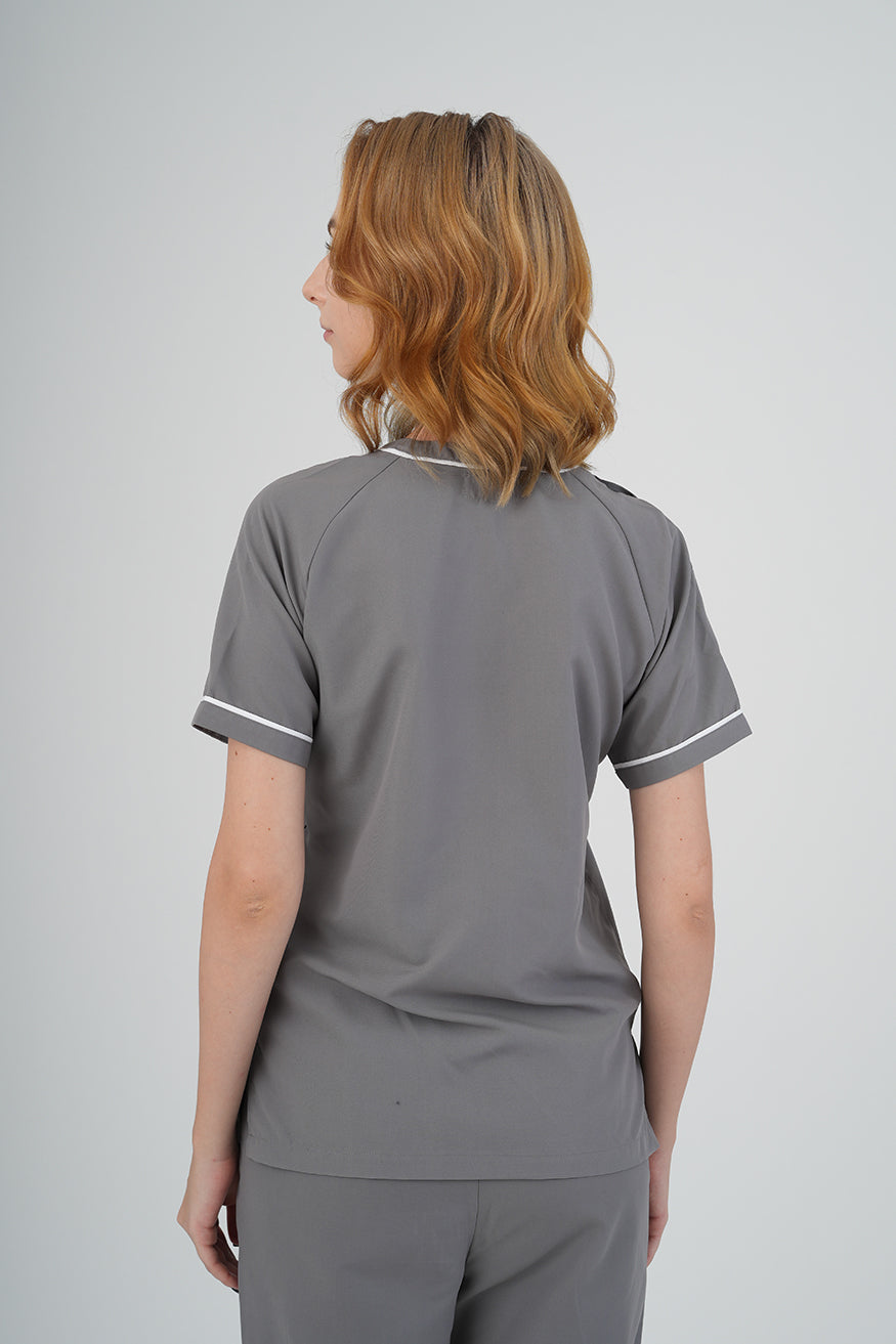 Women's BioNTex™ Contrast Piping Scrub Top