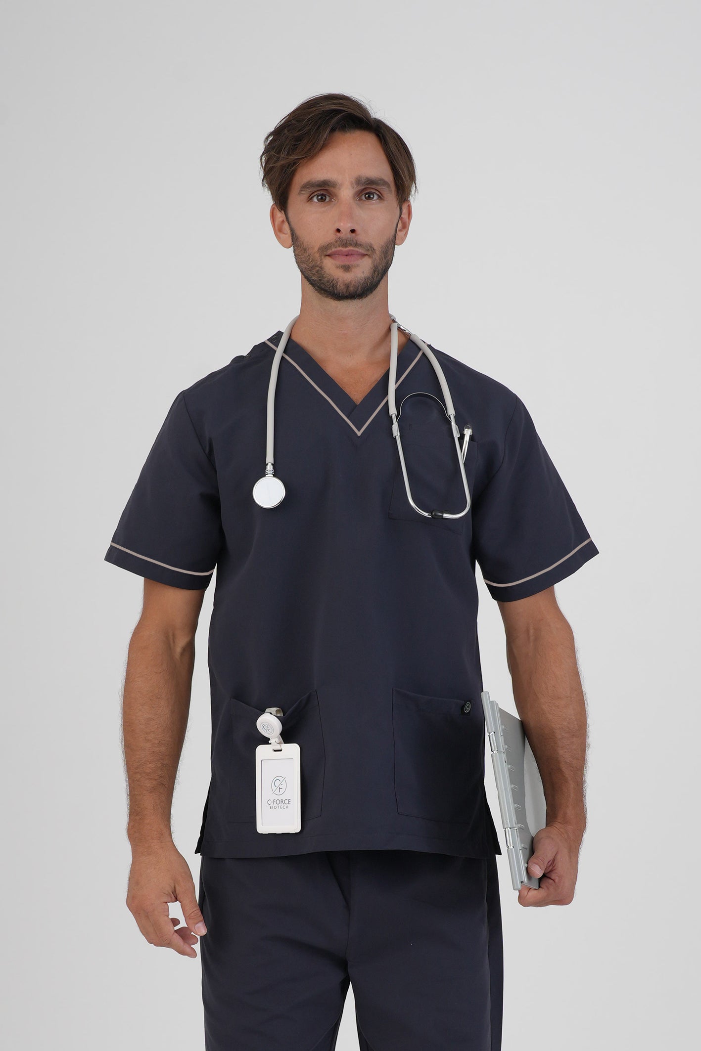 Men's BioNTex™ Contrast Piping Scrub Top