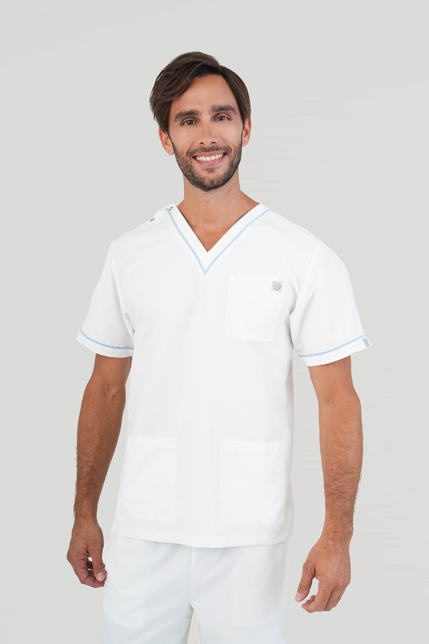 Men's BioNTex™ Contrast Piping Scrub Top