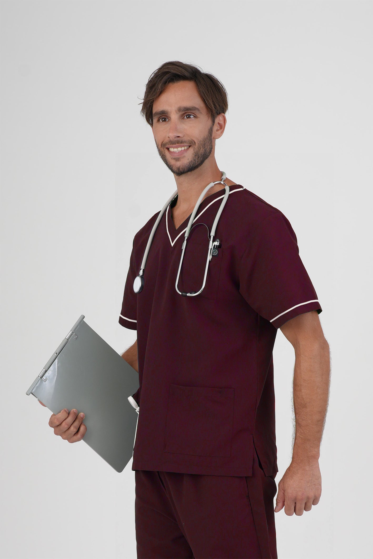 Men's BioNTex™ Contrast Piping Scrub Top