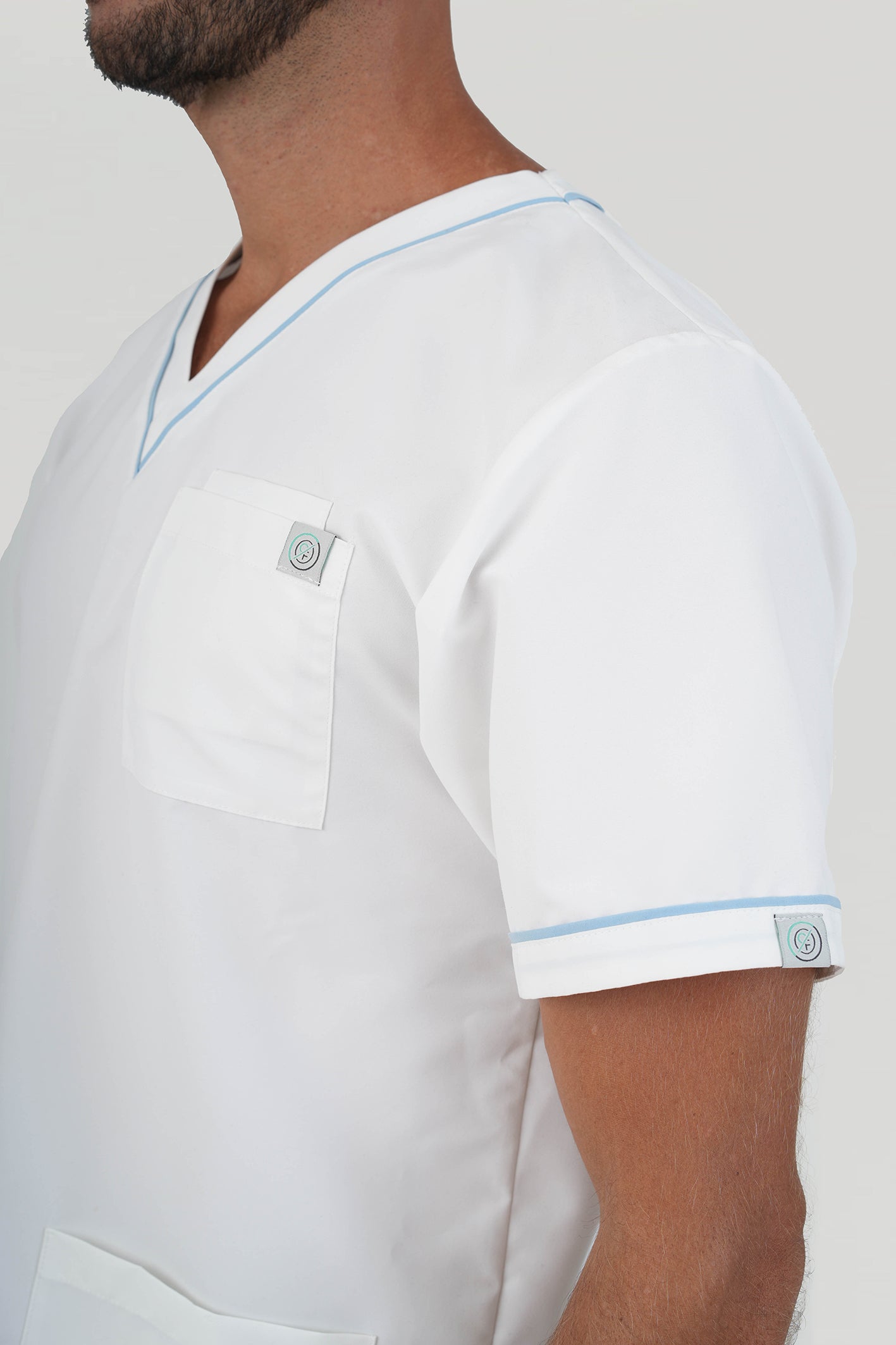 Men's BioNTex™ Contrast Piping Scrub Top