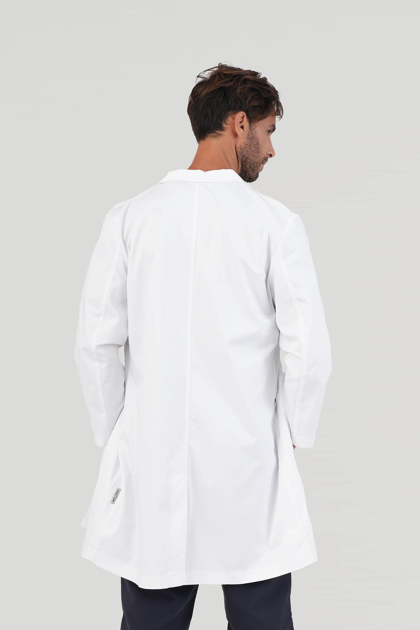 Men's BioNTex™ Long Lab Coat with Contrast Piping