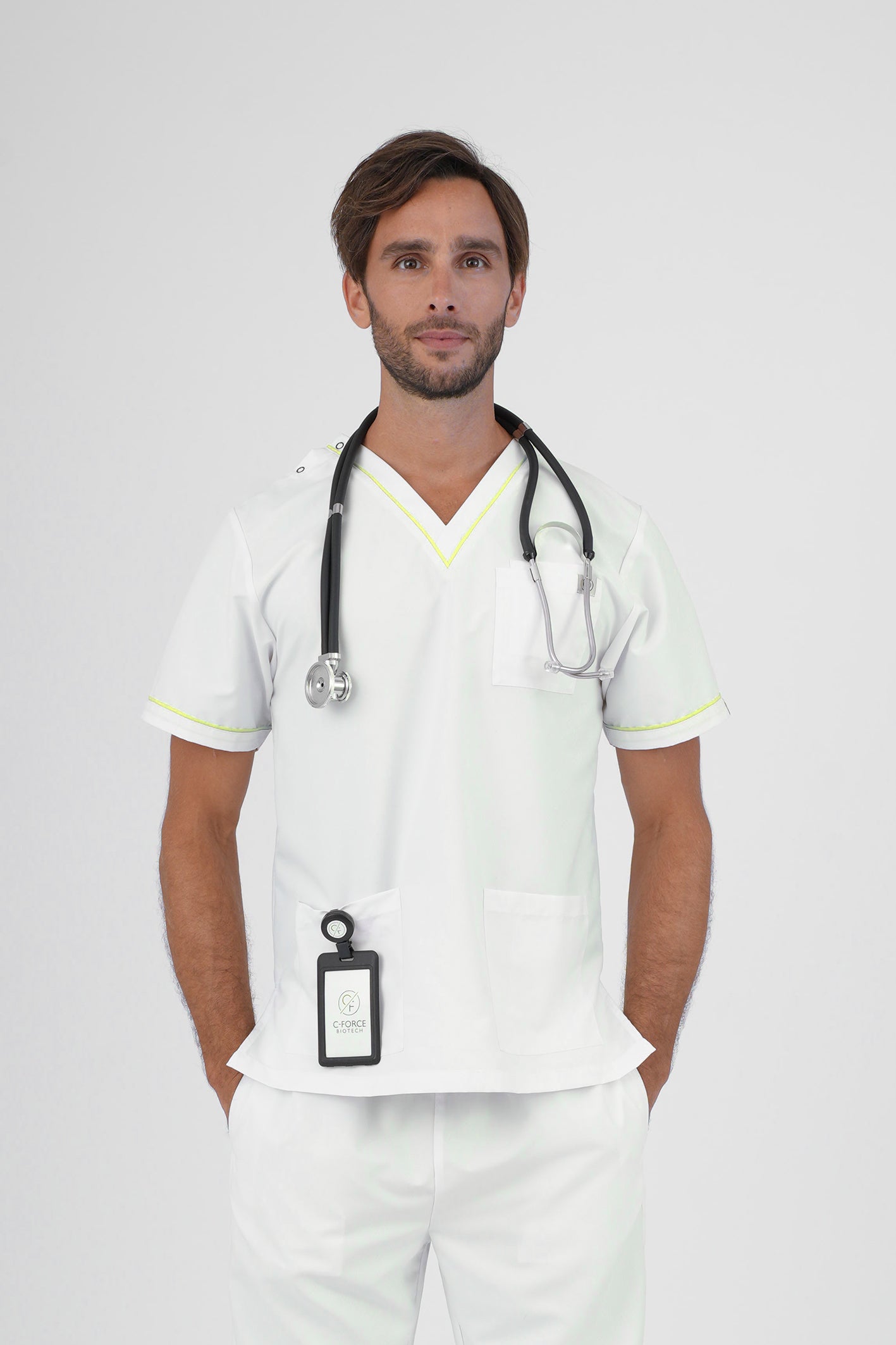 Men's BioNTex™ Contrast Piping Scrub Top