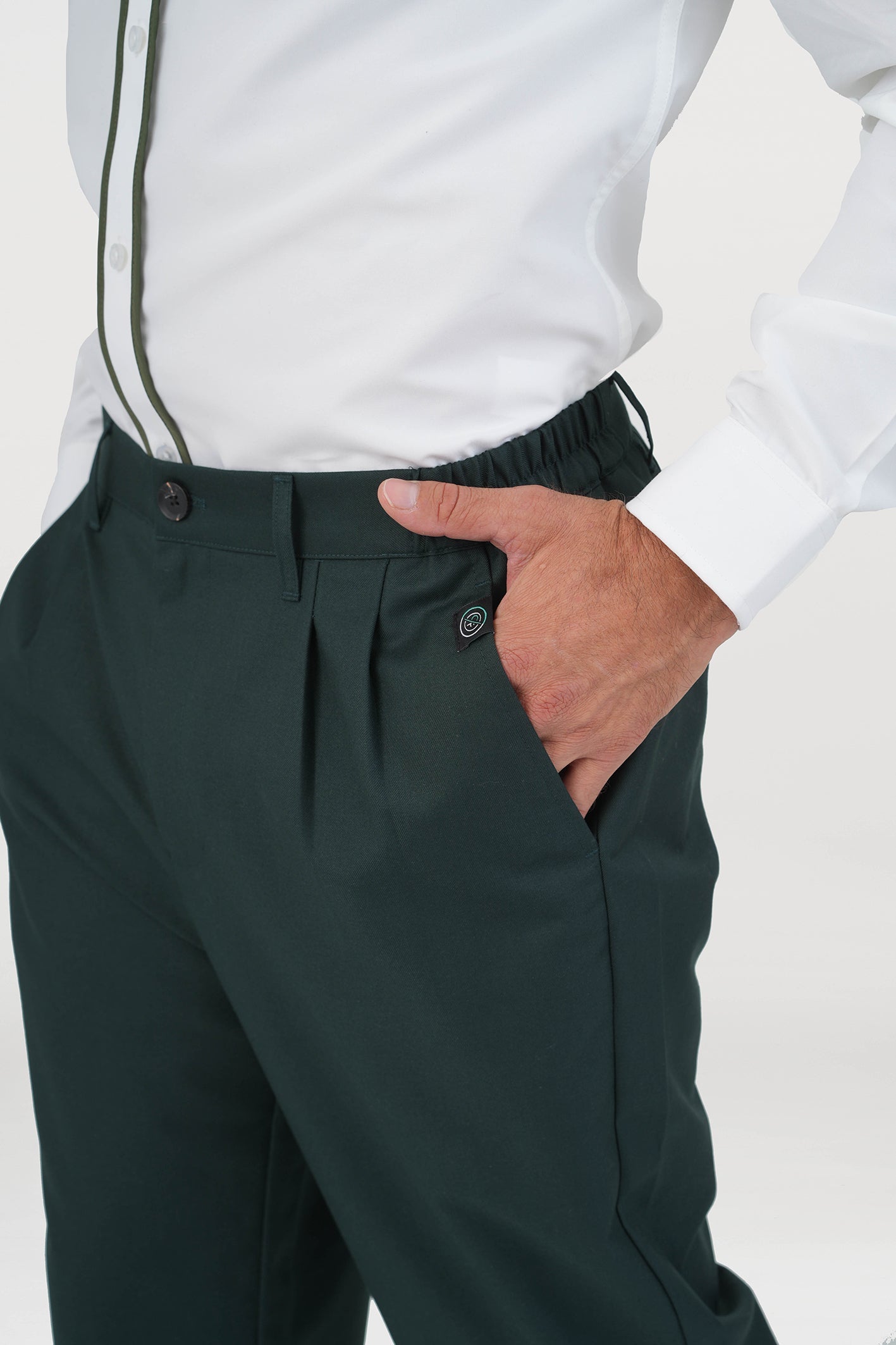 Men's BioNTex™ Pleated Elastic Waist Formal Pants
