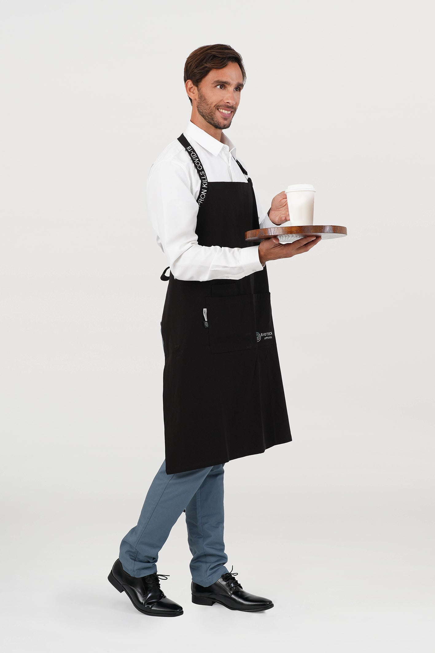 Unisex BioNTex™ Embroidered Strap Bib Apron