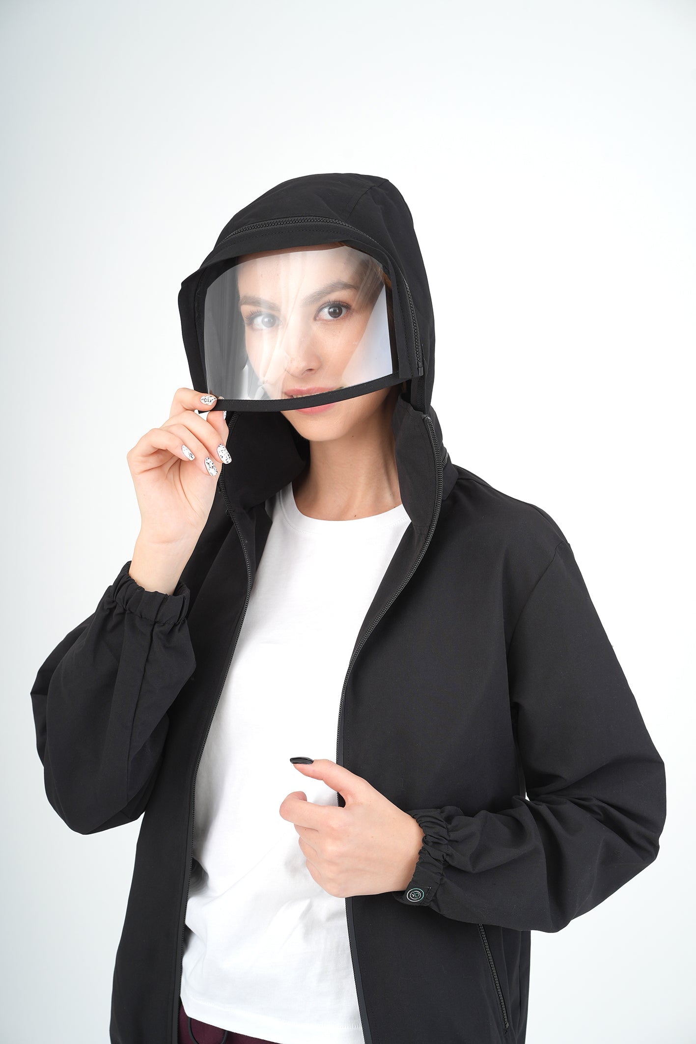 Unisex BioNTex™ Adjustable Hooded Windbreaker With Mask