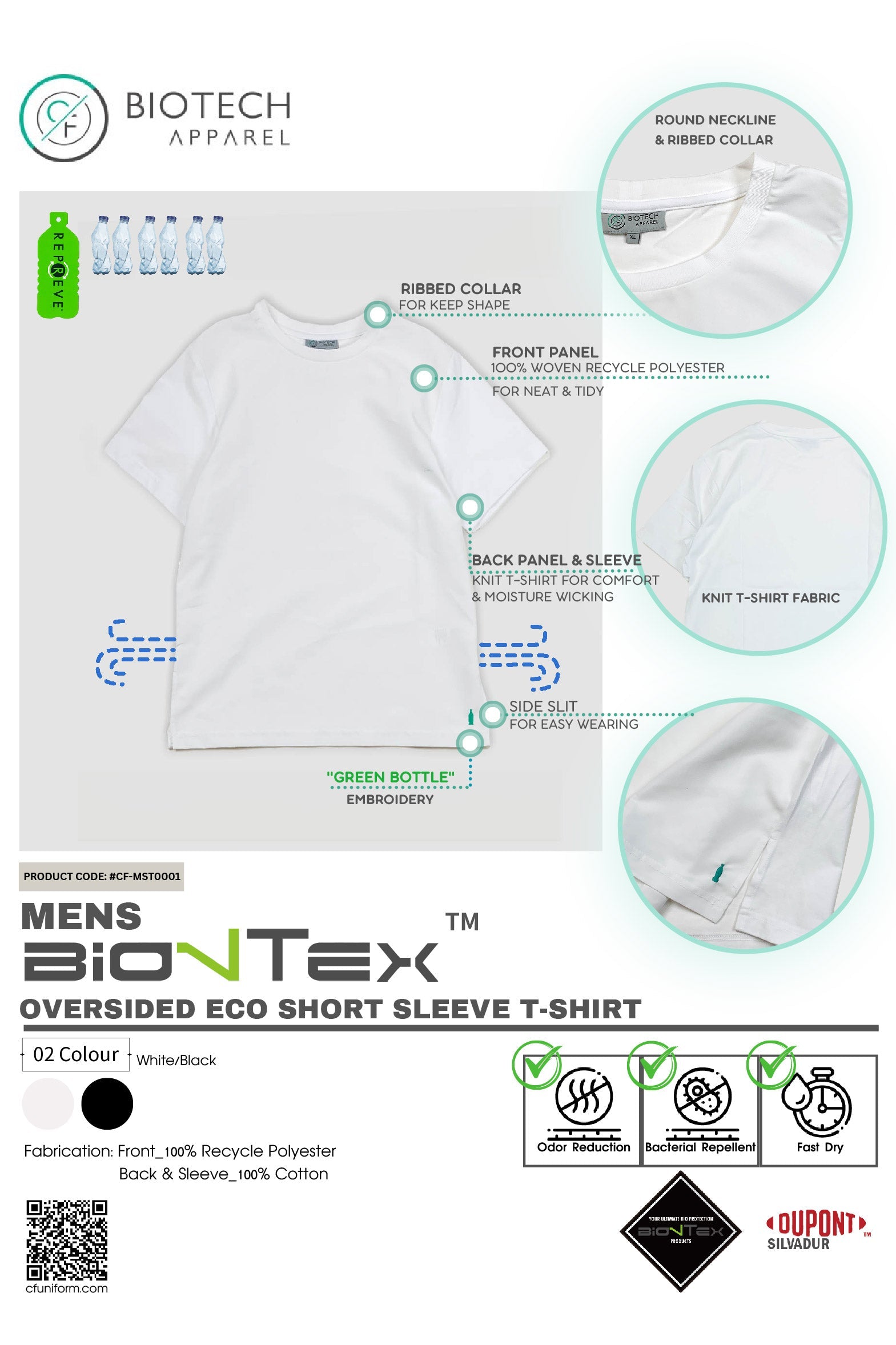 Men's  BioNTex™ Recycled Short Sleeve T-Shirt