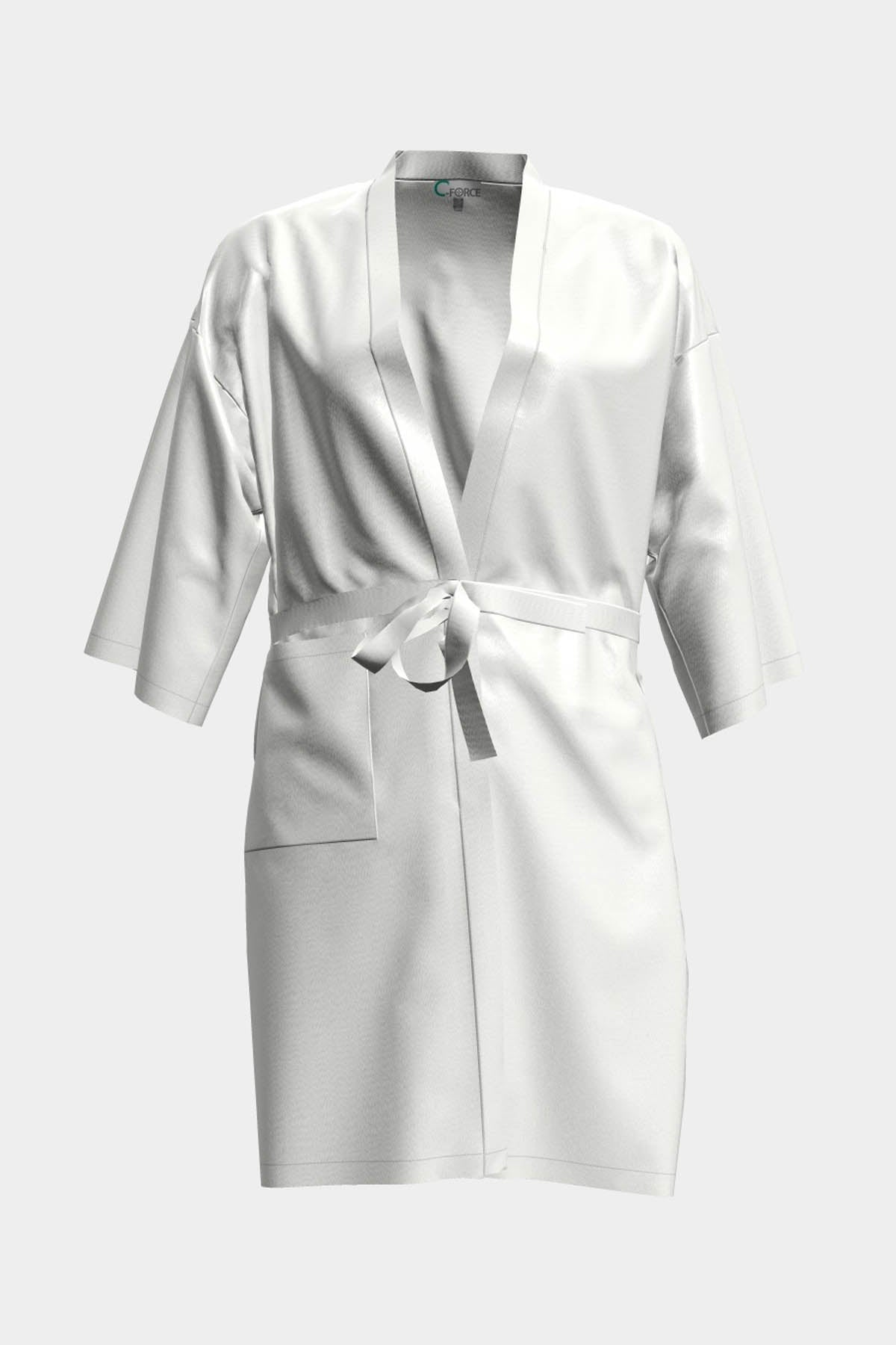 Unisex Beauty Glossy Salon Robe - White